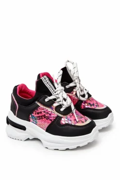 Dziewczęce>Boto Skórzane Buty Sportowe Wężowe Czarne Gabbie