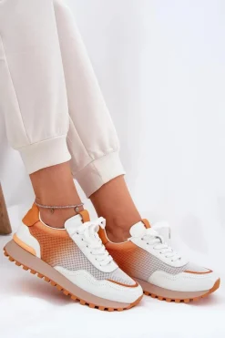 Best Buty damskie Vinceza Skórzane Buty Sportowe Z Siateczką Damskie Vinceza 66775 Pomarańczowe Pomarańczowy