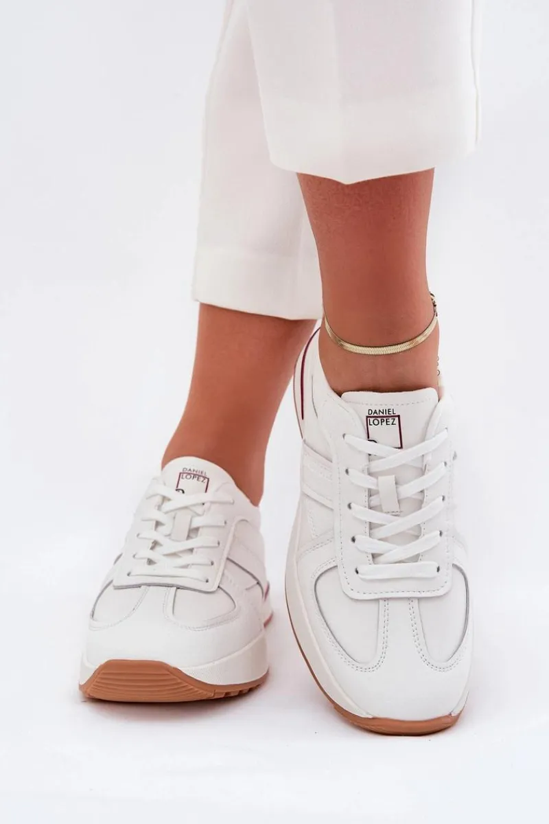 Clearance Skórzane Damskie Buty Sportowe Sneakersy SS2D4042 Białe Damskie Buty Sportowe Na Platformie|Sneakersy Damskie