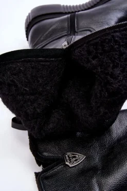 Kozaki Ocieplane|Kozaki Na Koturnie></noscript>Zazoo Skórzane Damskie Kozaki Z Wełną 70121 Czarne Czarny