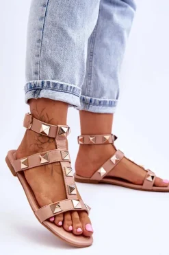 Sandały Płaskie><noscript><img width=