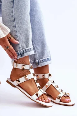 Sandały Płaskie><noscript><img width=