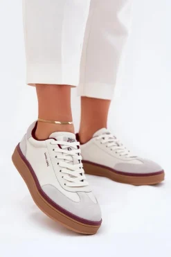 Buty Sportowe Na Platformie|Sneakersy Damskie>Daniel Lopez Just Dare Skórzane Damskie Sneakersy SS2D4008 Biało-Szare