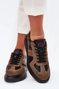 Buty Sportowe Na Platformie|Sneakersy Damskie>Daniel Lopez Just Dare Skórzane Damskie Sneakersy Na Platformie SS2D4001 Czarne Czarny