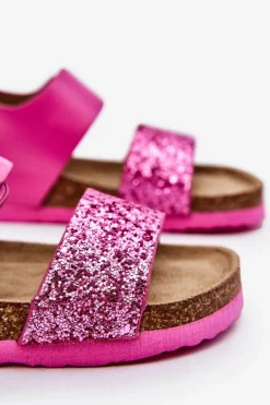 New Big Star Shoes Skórzane Dziecięce Sandałki Big Star LL374135 Różowe