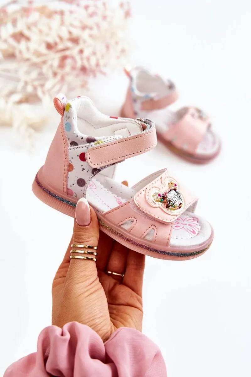 Dziewczęce>Boto Skórzane Dziecięce Sandały Różowe Dotty