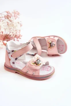 Dziewczęce>Boto Skórzane Dziecięce Sandały Różowe Dotty