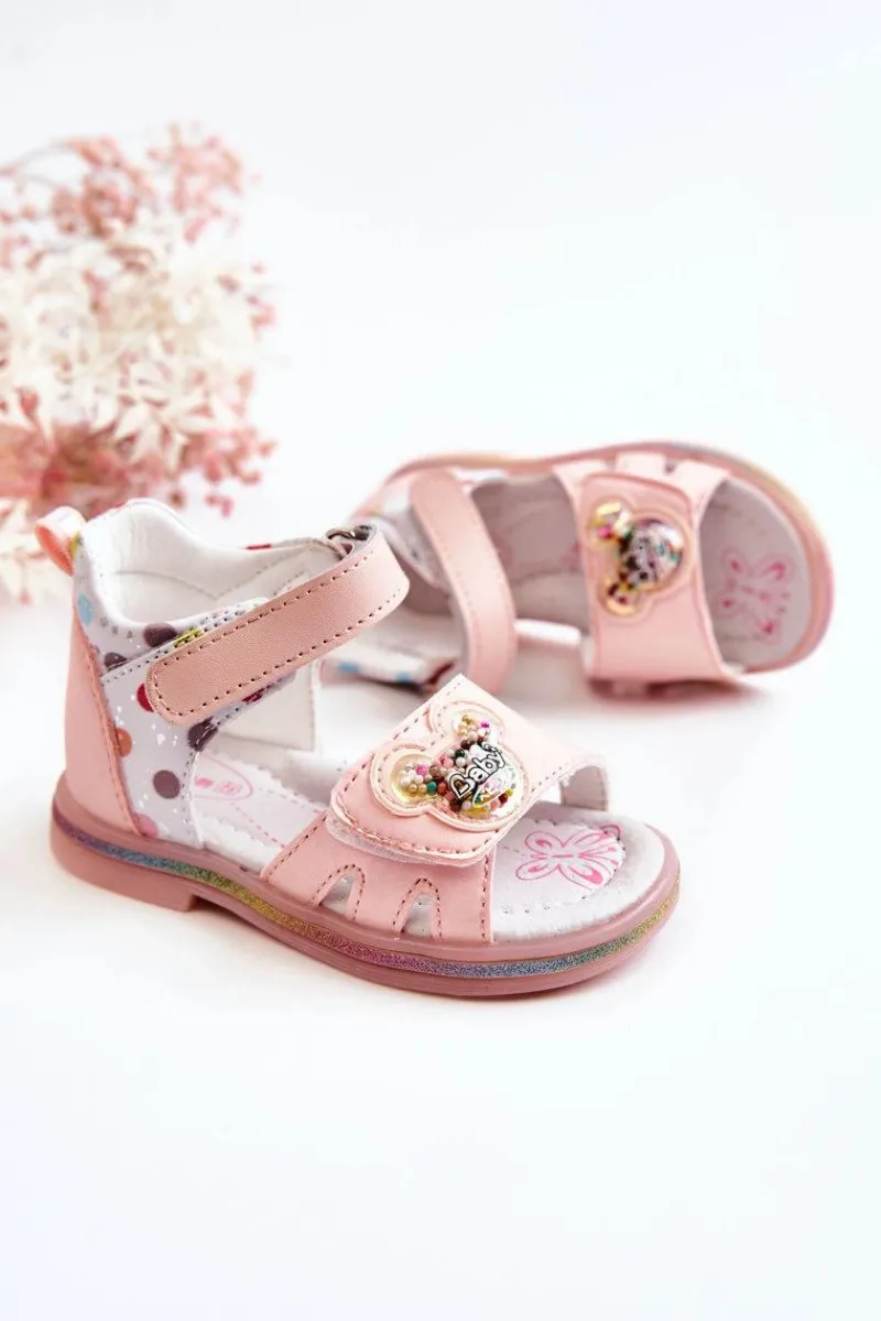 Dziewczęce>Boto Skórzane Dziecięce Sandały Różowe Dotty