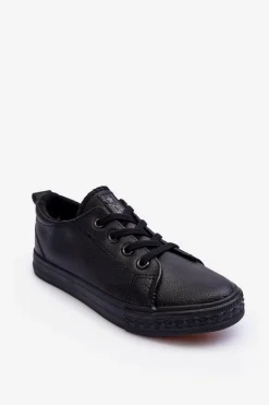 Chłopięce|Dziewczęce>Evento Skórzane Dziecięce Trampki Czarne Poliana