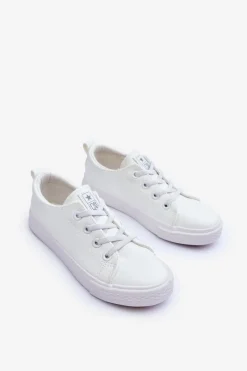 Discount Skórzane Dziecięce Trampki Białe Poliana Dzieci Chłopięce|Dziewczęce