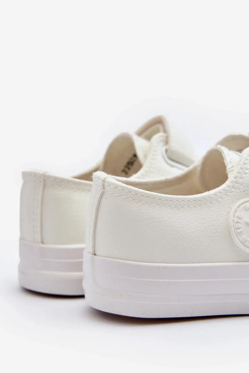 Clearance Evento Skórzane Dziecięce Trampki Na Rzep Białe Delmara