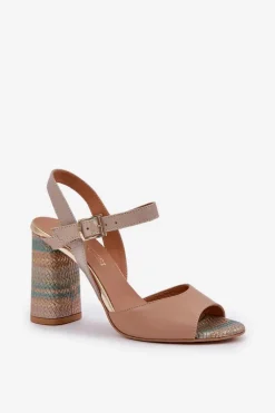 Sandały Na Słupku|Sandały Na Obcasie><noscript><img width=