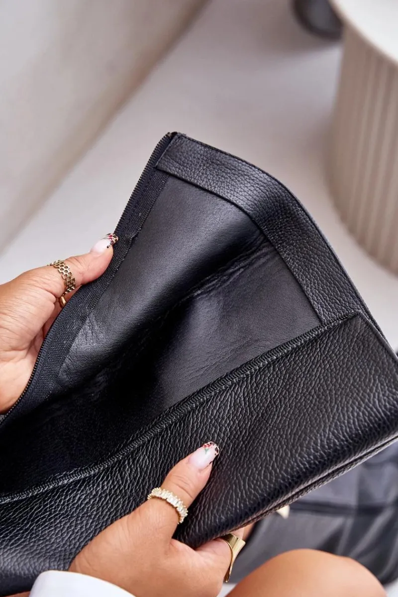 New Skórzane Kozaki Damskie Do Połowy Łydki Na Zamek Lewski 3616 Czarne Damskie Kozaki Płaskie|Kozaki Przed Kolano