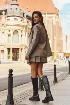 Hot Buty damskie Vinceza Skórzane Kozaki Damskie Na Niskim Obcasie Ocieplane Vinceza 66823 Czarne