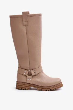 Kozaki Płaskie|Brązowe Kozaki Damskie><noscript><img width=