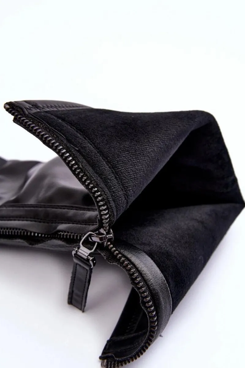 Kozaki Płaskie|Kozaki Przed Kolano>Boto Skórzane Kozaki Na Masywnej Platformie Z Suwakiem Czarne Ringo