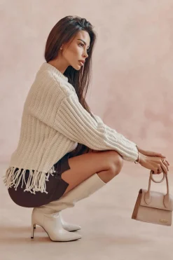 Kozaki Przed Kolano|Kozaki Na Obcasie></noscript>Boto Skórzane Kozaki Na Szpilce Beżowe Rissa