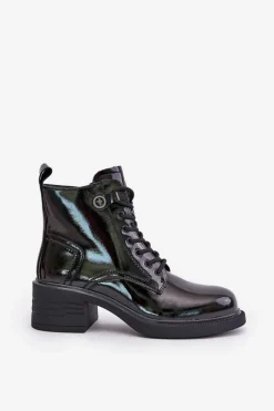 Botki Sznurowane|Czarne Botki><noscript><img width=