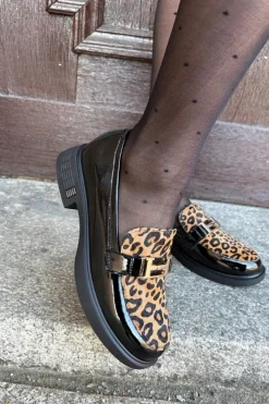 Sale Buty damskie Vinceza Skórzane Lakierowane Mokasyny Panterka Vinceza 66790 Czarne