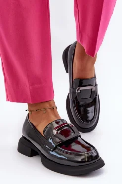 Mokasyny Damskie Skórzane|Mokasyny Damskie Lakierowane>Buty damskie Vinceza Skórzane Lakierowane Mokasyny Damskie Czarne Fidodia