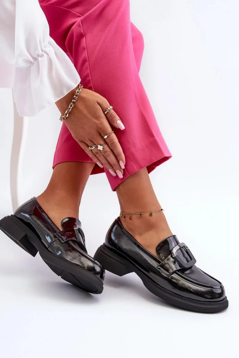 Mokasyny Damskie Skórzane|Mokasyny Damskie Lakierowane>Buty damskie Vinceza Skórzane Lakierowane Mokasyny Damskie Czarne Fidodia