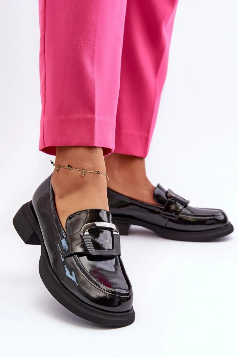 Mokasyny Damskie Skórzane|Mokasyny Damskie Lakierowane>Buty damskie Vinceza Skórzane Lakierowane Mokasyny Damskie Czarne Fidodia