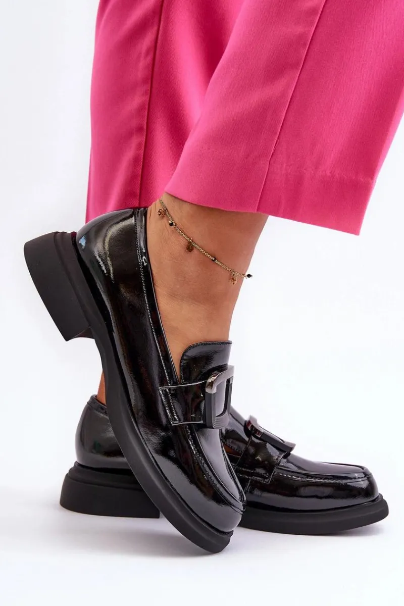 Mokasyny Damskie Skórzane|Mokasyny Damskie Lakierowane>Buty damskie Vinceza Skórzane Lakierowane Mokasyny Damskie Czarne Fidodia