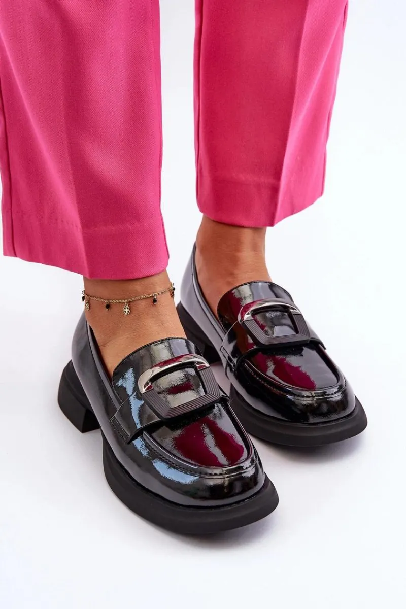 Mokasyny Damskie Skórzane|Mokasyny Damskie Lakierowane>Buty damskie Vinceza Skórzane Lakierowane Mokasyny Damskie Czarne Fidodia