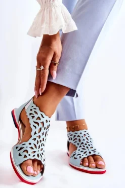 Sandały Ażurowe|Sandały Na Koturnie><noscript><img width=