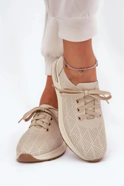 Buty Sportowe Na Platformie|Półbuty Skórzane></noscript>Artiker Skórzane Lekkie Półbuty Damskie 54C1759 Beżowe Beżowy