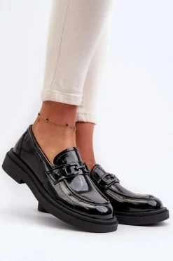 Best Skórzane Mokasyny Damskie Lakierowane Czarne Keelana Damskie Loafersy Damskie|Mokasyny Damskie Lakierowane