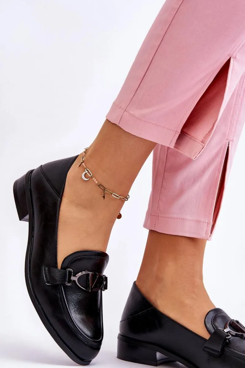 New Skórzane Mokasyny Na Płaskim Obcasie Czarne Marra Damskie Mokasyny Damskie Skórzane