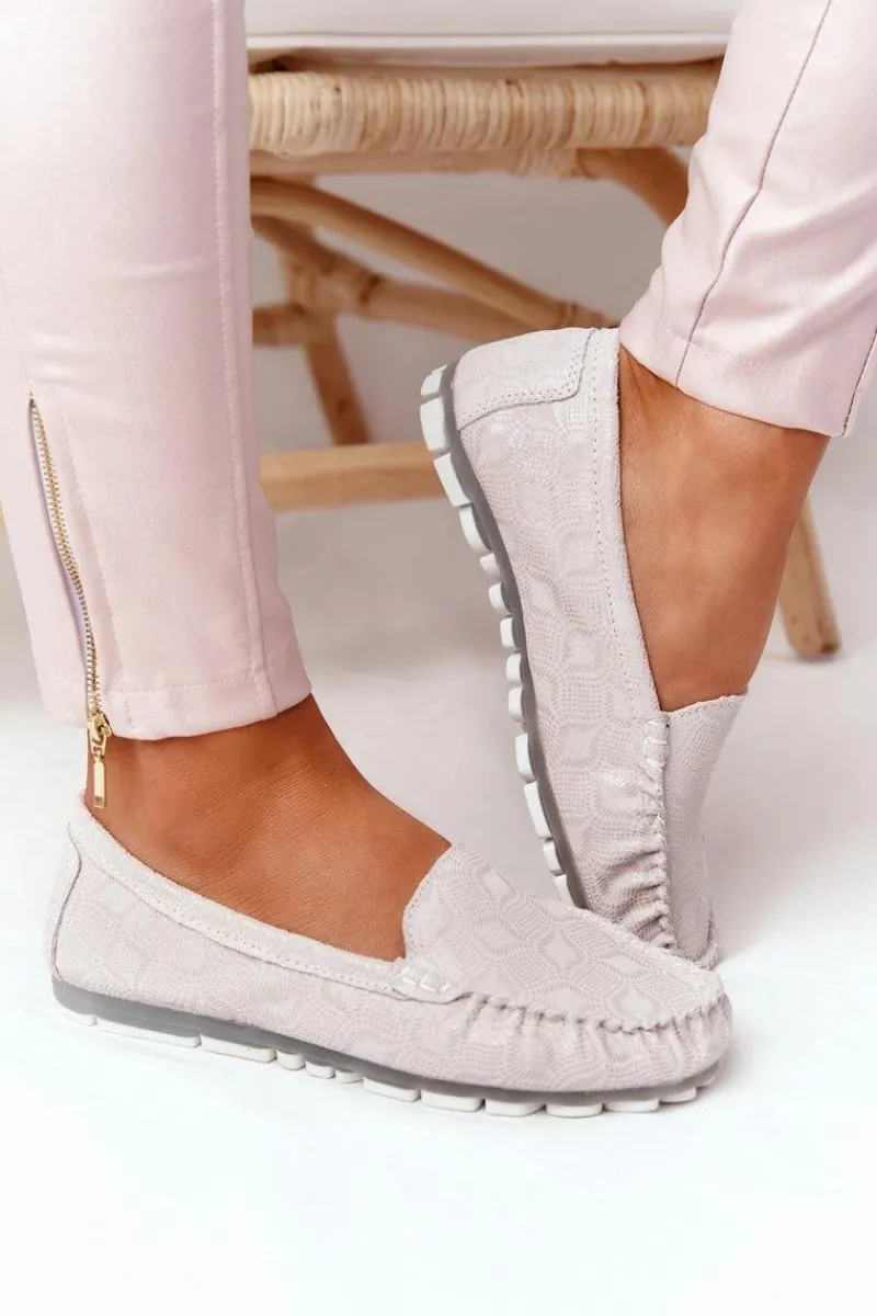 New Evento Skórzane Mokasyny RIO FLORE Eco-Friendly Beżowe