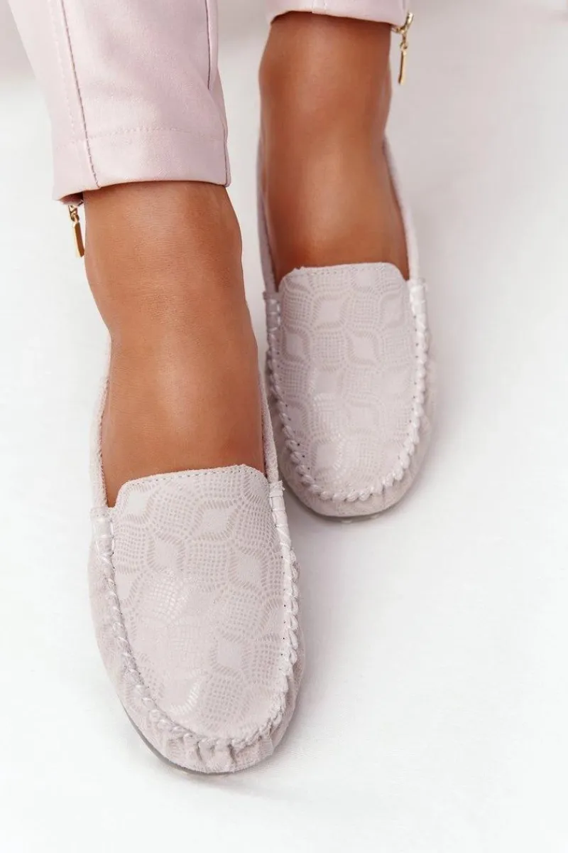 New Evento Skórzane Mokasyny RIO FLORE Eco-Friendly Beżowe