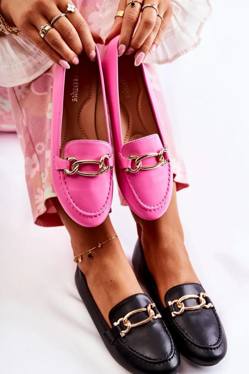 Online Skórzane Mokasyny Z Ozdobą Czarne Millario Damskie Mokasyny Damskie Skórzane