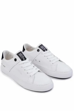 Trampki Męskie Big Star|Trampki Niskie>Big Star Shoes Skórzane Męskie Tenisówki Big Star JJ174105 Biało-Czarne