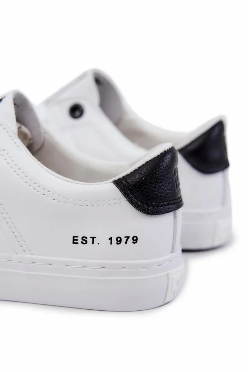 Trampki Męskie Big Star|Trampki Niskie>Big Star Shoes Skórzane Męskie Tenisówki Big Star JJ174105 Biało-Czarne