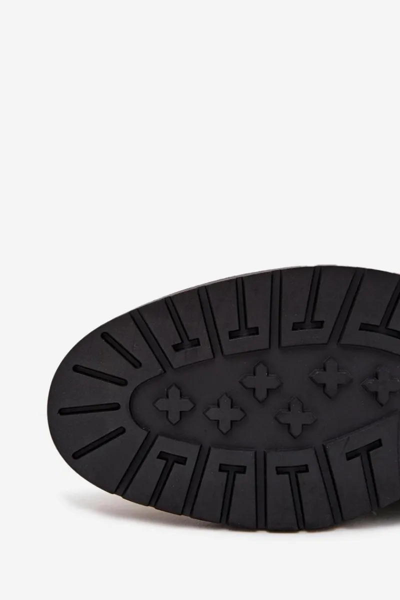 Online Skórzane Ocieplane Botki Męskie Na Zamek Big Star OO174148 Czarne Męskie Botki Męskie