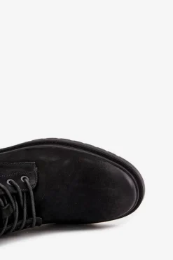 Online Skórzane Ocieplane Botki Męskie Na Zamek Big Star OO174148 Czarne Męskie Botki Męskie