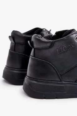 Best Skórzane Ocieplane Botki Sneakersy Męskie LCJ-24-33-2913 Czarne Męskie Obuwie Sportowe Męskie|Botki Męskie