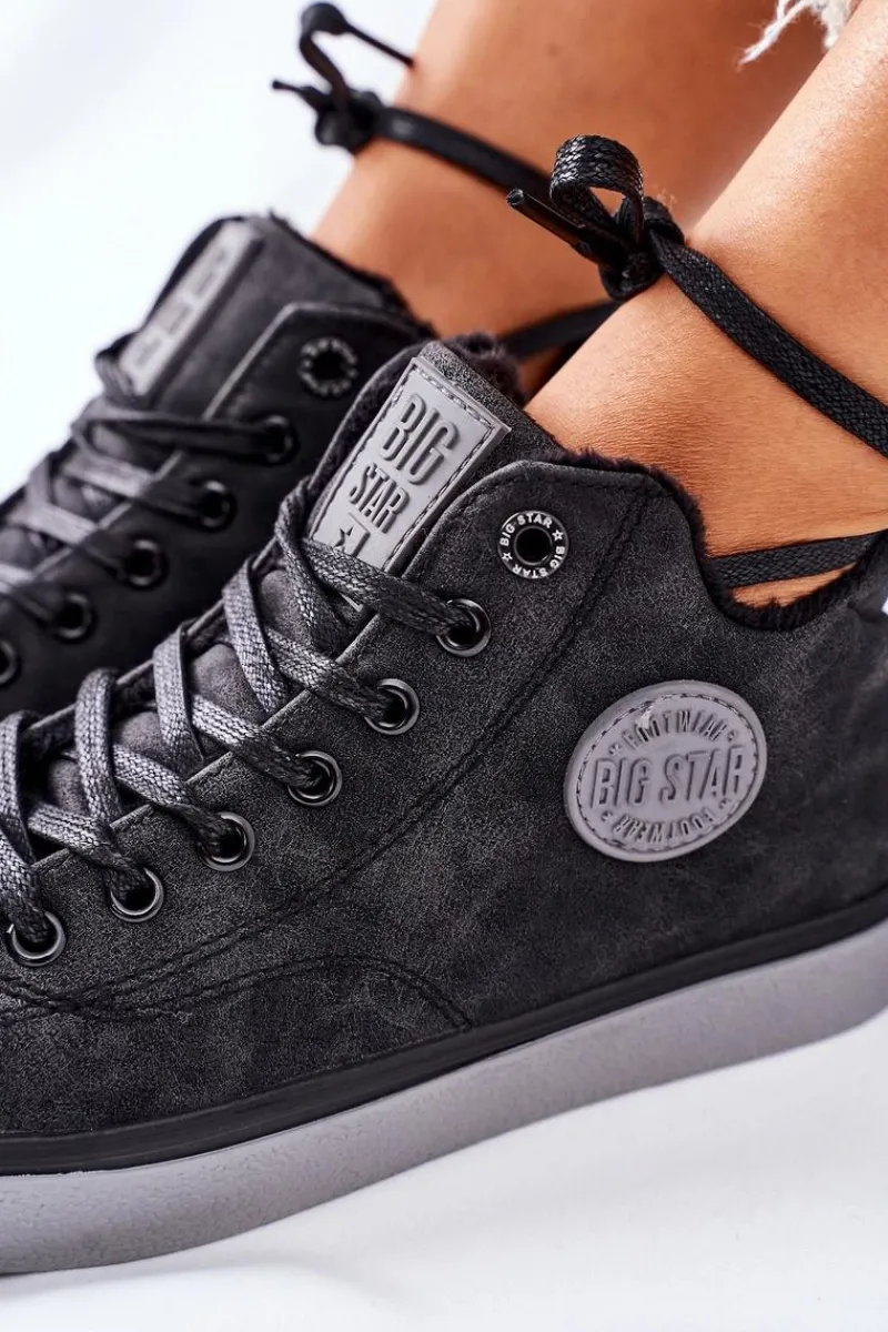 Trampki Ocieplane|Trampki Damskie Big Star>Big Star Shoes Skórzane Ocieplane Trampki Big Star II274148 Czarne