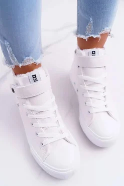 Online Big Star Shoes Skórzane Ocieplane Trampki BIG STAR V274541FW Białe