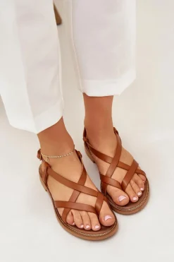 Sandały Płaskie><noscript><img width=