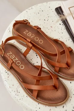 Sandały Płaskie><noscript><img width=