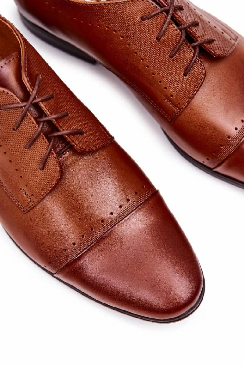 Best Boto Skórzane Półbuty Bednarek 723 Brązowe