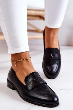 New Buty damskie Vinceza Skórzane Półbuty Czarne Sherilyn