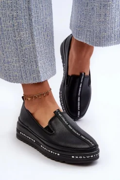 Półbuty Skórzane>Damskie buty S.Barski Skórzane Półbuty Damskie Na Platformie S.Barski LR260 Czarne