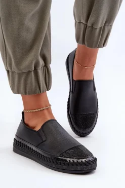 Półbuty Skórzane>Damskie buty S.Barski Skórzane Półbuty Damskie Na Platformie Czarne D&A LR370