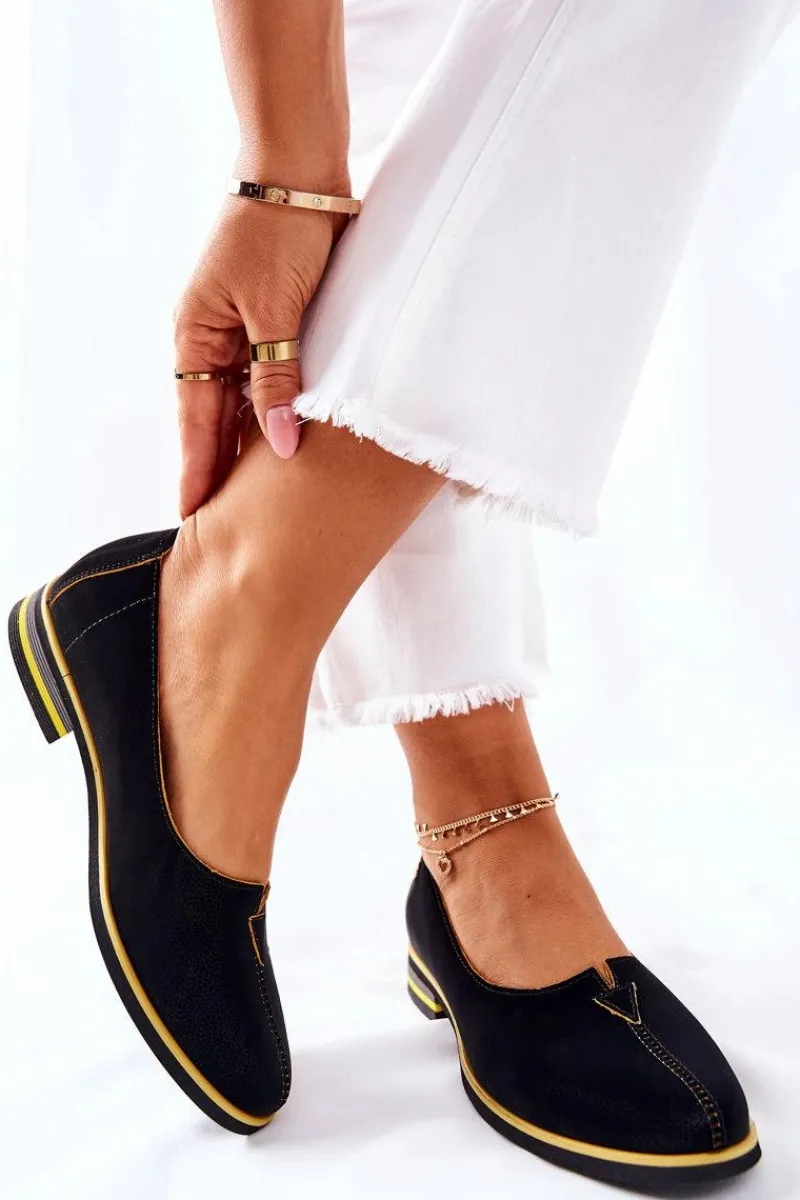 Półbuty Skórzane|Mokasyny Damskie Skórzane>Maciejka Skórzane Półbuty Czarne 05035-07