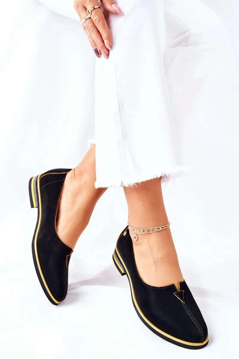 Półbuty Skórzane|Mokasyny Damskie Skórzane>Maciejka Skórzane Półbuty Czarne 05035-07